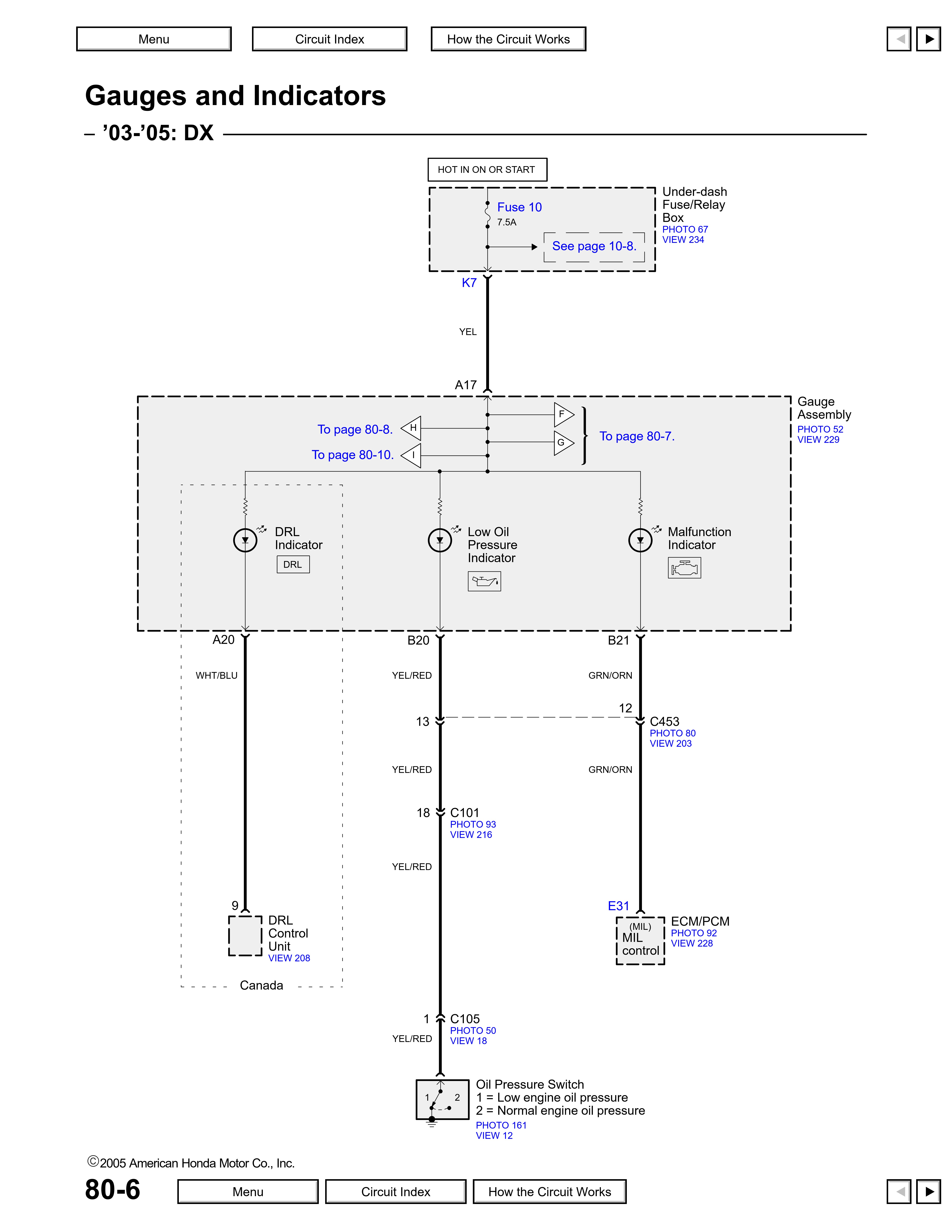 Honda Civic 2004 wiring diagrams